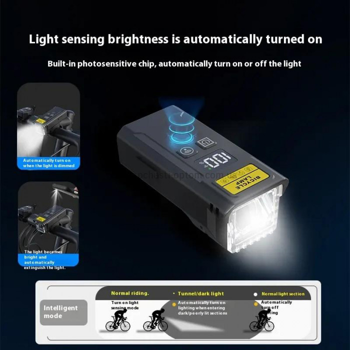 Велоліхтар с сигналом Q091, 250LM, Li-Ion акумулятор, ЗУ Type-C, індикація заряду