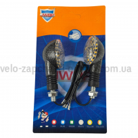 Повороти діодні LED овальні карбон WKT/TL-05D Універсальні світлодіодні покажчики поворотів (пара) JWBP