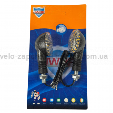 Повороти діодні LED овальні карбон WKT/TL-05D Універсальні світлодіодні покажчики поворотів (пара) JWBP