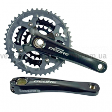 Система шатунів Shimano Deore FC-M591-L (22/32/44T, 170 мм) чорна Велосипедні тризіркові шатуни Hollowtech II без захисту ланцюга