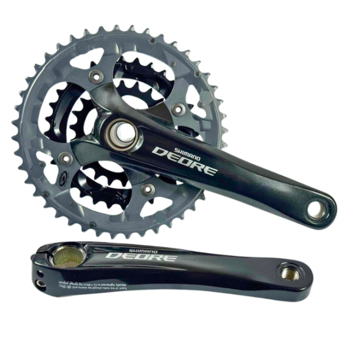 Система шатунів Shimano Deore FC-M591-L (22/32/44T, 170 мм) чорна Велосипедні тризіркові шатуни Hollowtech II без захисту ланцюга