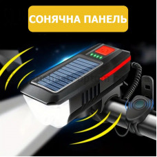 Велофара із сигналом LY-17-XPE, сон. батарея, ЗУ microUSB