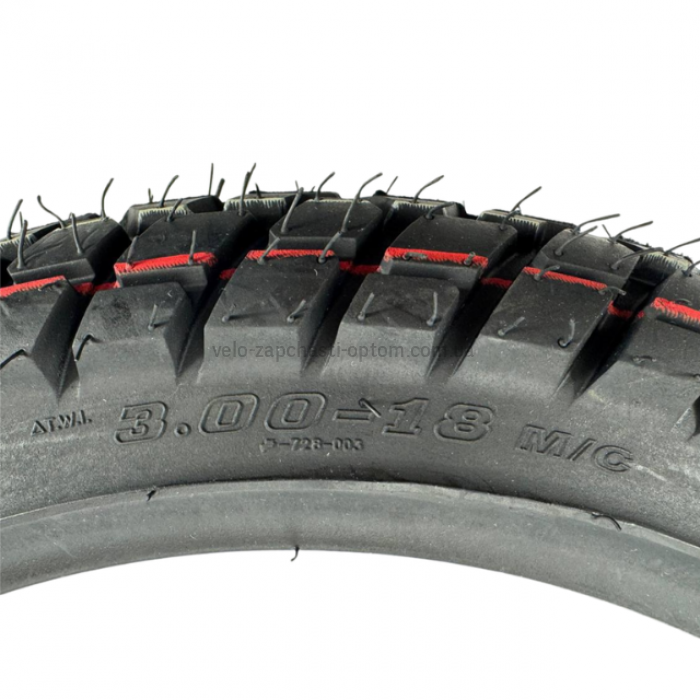 Покришка мопеда / мотоцикла 3.00-18 M/C 728 TT KAMA (52P, 6PR, під обід RIM 1.85x18) Посилена універсальна шина ендуро
