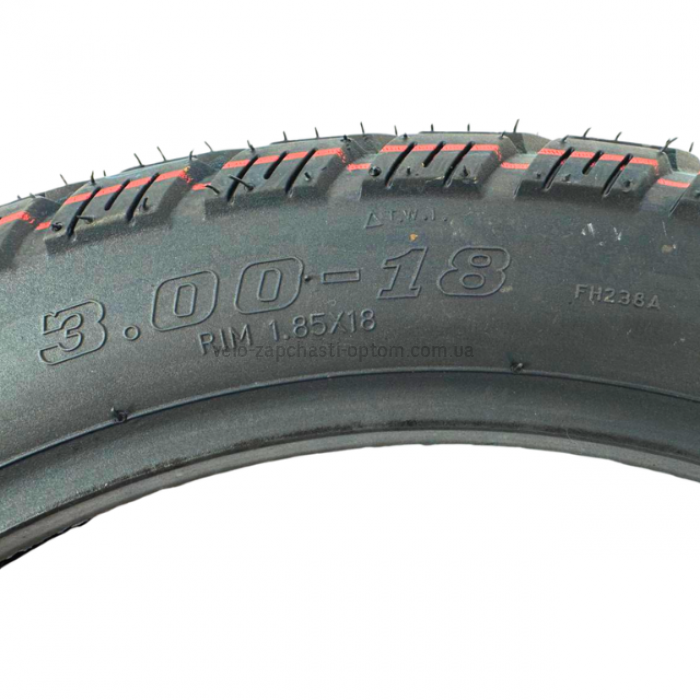 Покришка мопеда / мотоцикла 3.00-18 M/C FH238A TT KAMA (52G, 6PR, під обід RIM 1.85x18) Посилена універсальна шина ендуро