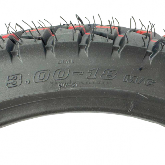 Покришка мопеда / мотоцикла 3.00-18 M/C TT KAMA 807 (55P, 6PR, під обід RIM 1.85x18) Посилена універсальна шина эндуро