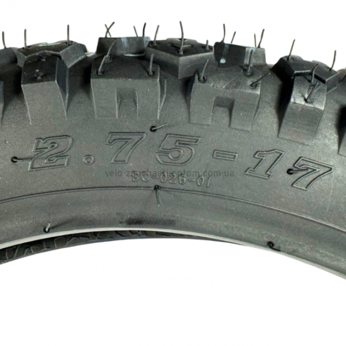 Покришка мопеда / мотоцикла 2.75-17 TT KAMA SC-026 (41F, 6PR, під обід RIM 1.85) Посилена дорожня шина (універсальна)