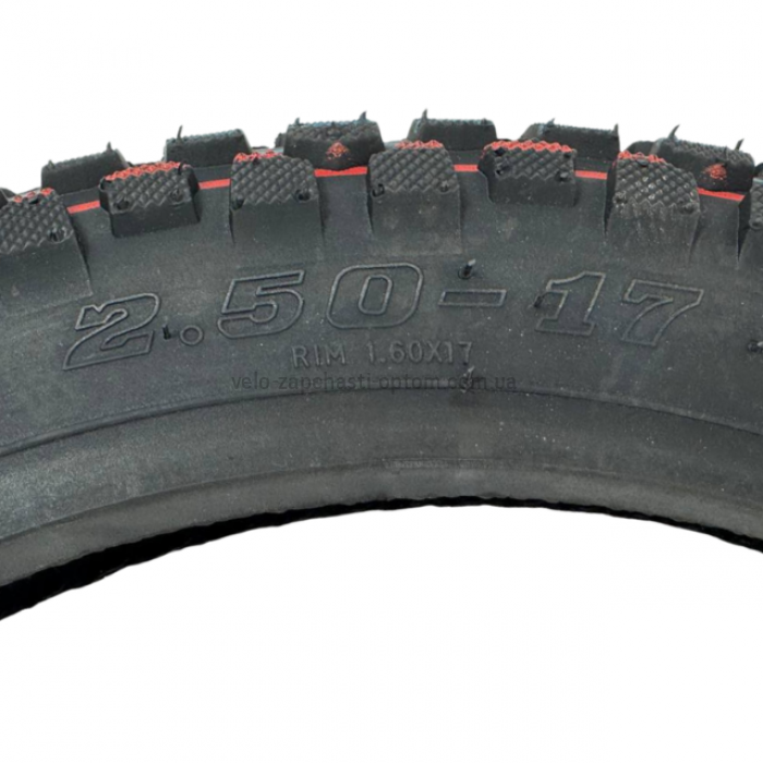 Покришка мопеда / мотоцикла 2.50-17 TT KAMA FH-230 (43G, 6PR, під обід RIM 1.60x17) Посилена кросова шина (ендуро)