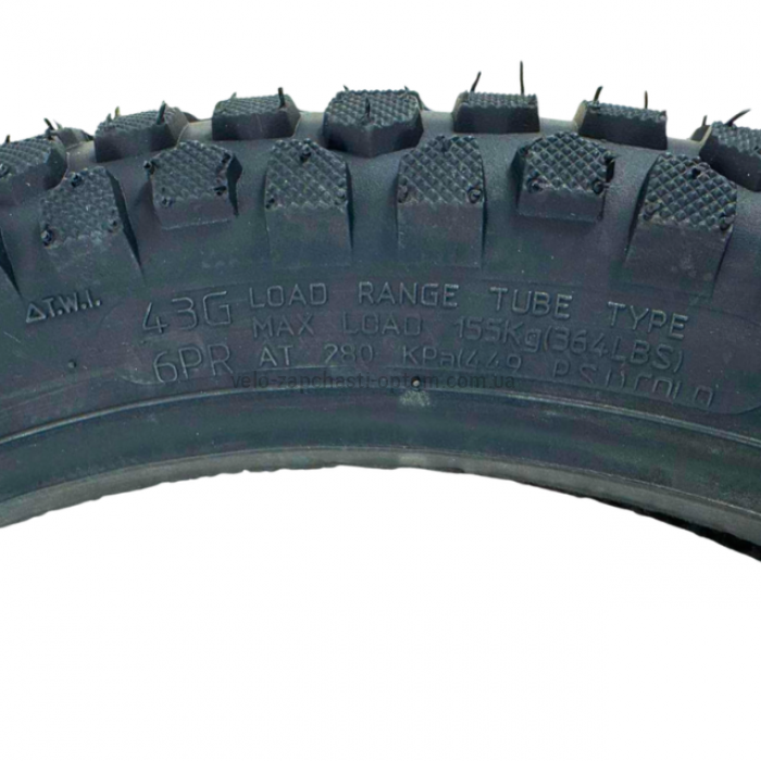 Покришка мопеда / мотоцикла 2.50-17 TT KAMA FH-230 (43G, 6PR, під обід RIM 1.60x17) Посилена кросова шина (ендуро)