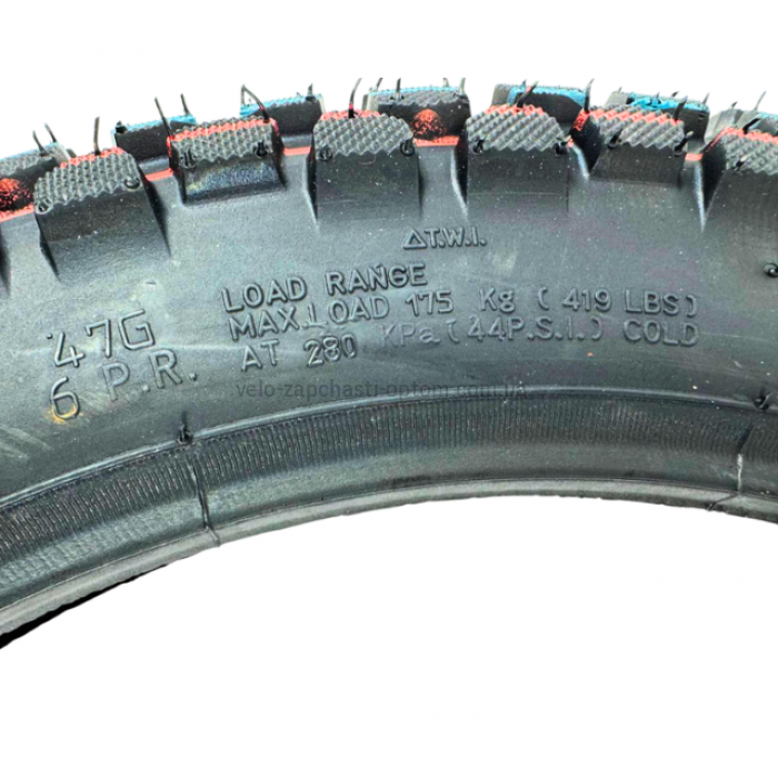 Покришка мопеда / мотоцикла 2.75-17 TT KAMA FH-230 (47G, 6PR, під обід RIM 1.85x17) Посилена кросова шина (ендуро)
