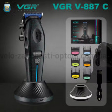 Акумуляторна машинка для стрижки (clipper) VGR V-887C BLACK, 6 насадок, 9000RPM