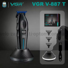 Машинка (триммер) для стрижки волосся VGR V-887T BLACK, 3 насадки, 9000RPM