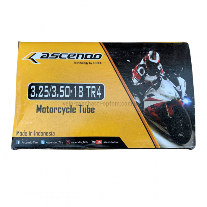 Камера 3.25/3.50-18 TR4 прямий вентиль Shrader Індонезія Ascendo