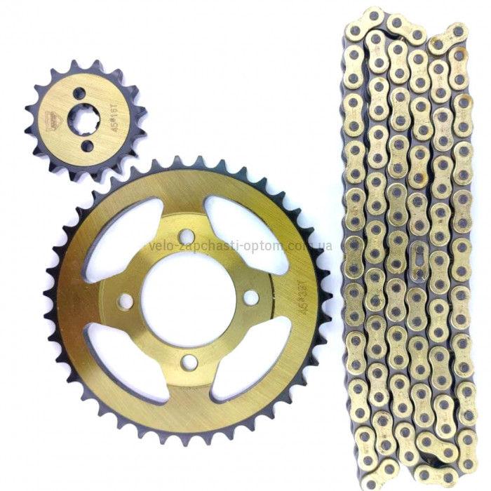 Комплект зірок з ланцюгом Gold 104L-428H 41-15 зубів Дельта/Альфа JWBP