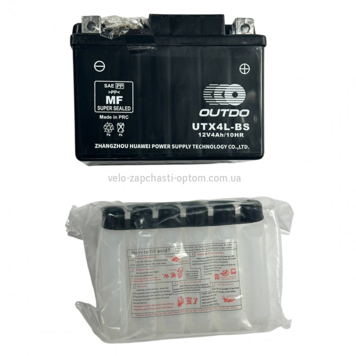 Акумулятор UTX4L-BS 12V3Ah/10HR кислотний Outdo