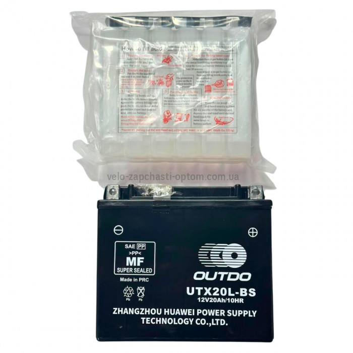 Акумулятор UTX20L-BS 12V18Ah / 10HR кислотний Outdo