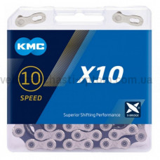 Ланцюг X10 хром/чорний 116 ланок KMC