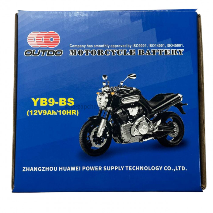 Акумулятор YT9A-BS 12V9Ah/10HR високий кислотний Outdo