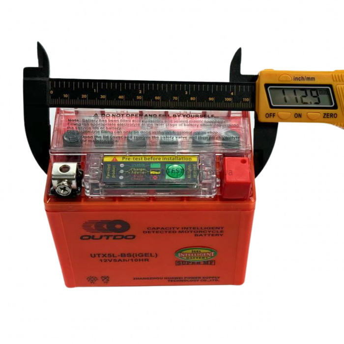Акумулятор UTX5L-BS iGEL 12V5Ah/10HR гелевий з індикатором Outdo