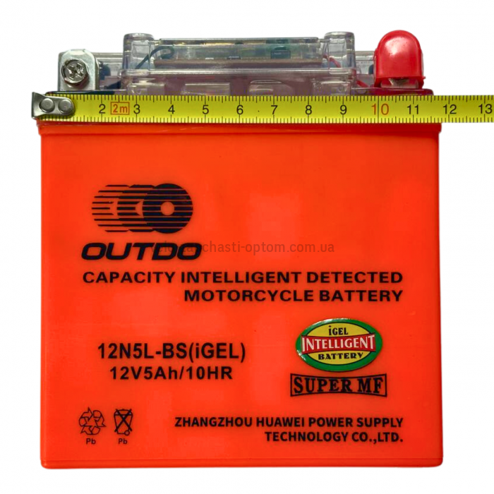 Акумулятор 12N5L-BS GEL 12V5Ah/10HR високий гелевий Outdo
